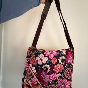 Vera Bradley Pink and Brown Floral Laptop Bag